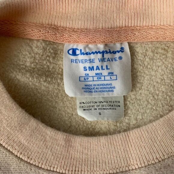 Vintage Champion Reverse Weave Sweatshirt S Pink Crewneck Fleece Pullover - Picture 10 of 10
